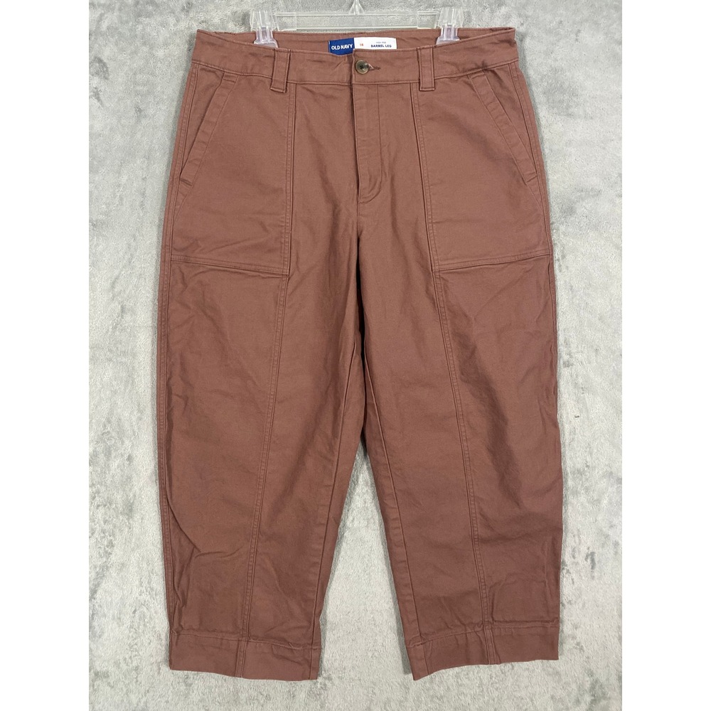 Old Navy Pants Sz 14 Warm Taupe High Rise Barrel Balloon Leg Utility Streetwear